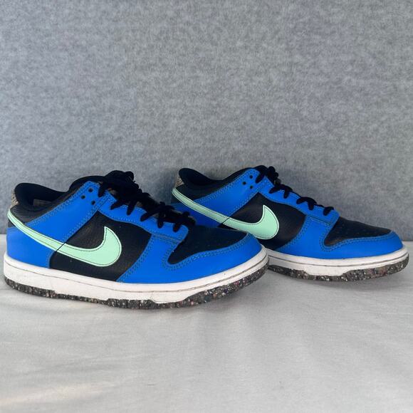 Nike Dunk Low SE GS Kids 5Y Crater Black Photo Blue Mint Green DR0165-001 Skate - Picture 2 of 9